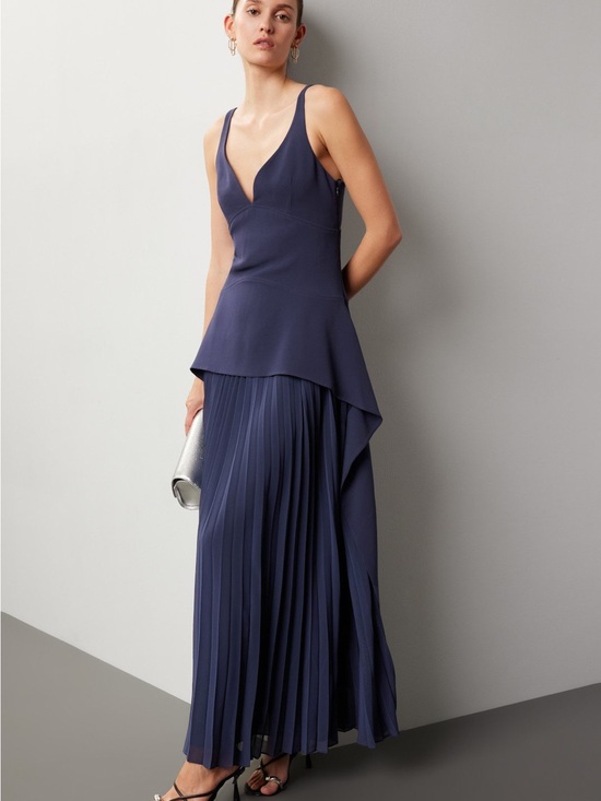 Simkhai Dresses & Skirts - Slate Blue Maxi Dress with Pleated Skirt